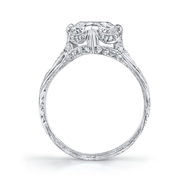 Antique "Modified Marquise Brilliant" Diamond, Platinum Ring