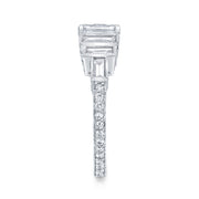 Neil Lane Couture Art Deco Style Square Emerald-Cut Diamond, Platinum Ring