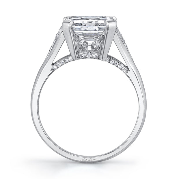 Neil Lane Couture Emerald-Cut Diamond, Platinum Ring