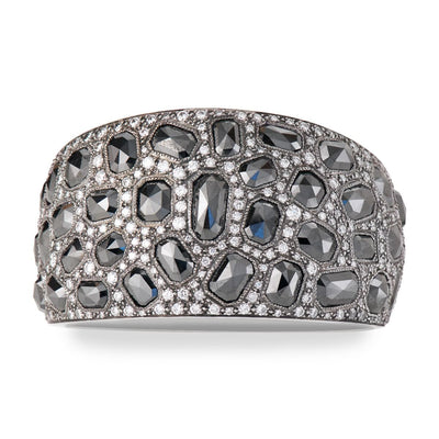 Neil Lane Couture Black & White Diamond, Platinum Cuff Bracelet