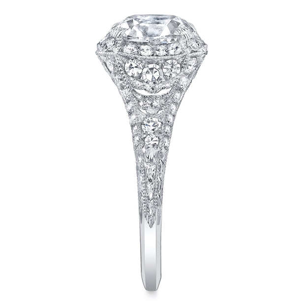 Neil Lane Couture Cushion Cut Diamond, Platinum Ring