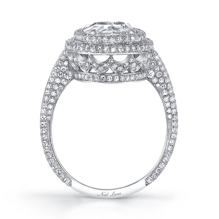 Neil Lane Couture Oval Modified Brilliant-Cut Diamond, Platinum Ring