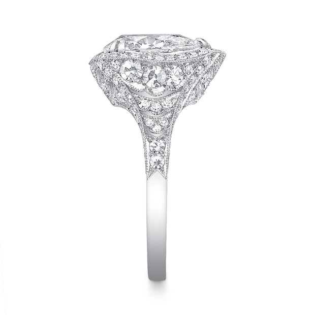 Neil Lane Couture Pear Modified Brilliant-Cut Diamond, Platinum Ring