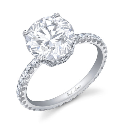 Neil Lane Couture Round Brilliant-Cut Diamond, Platinum Ring