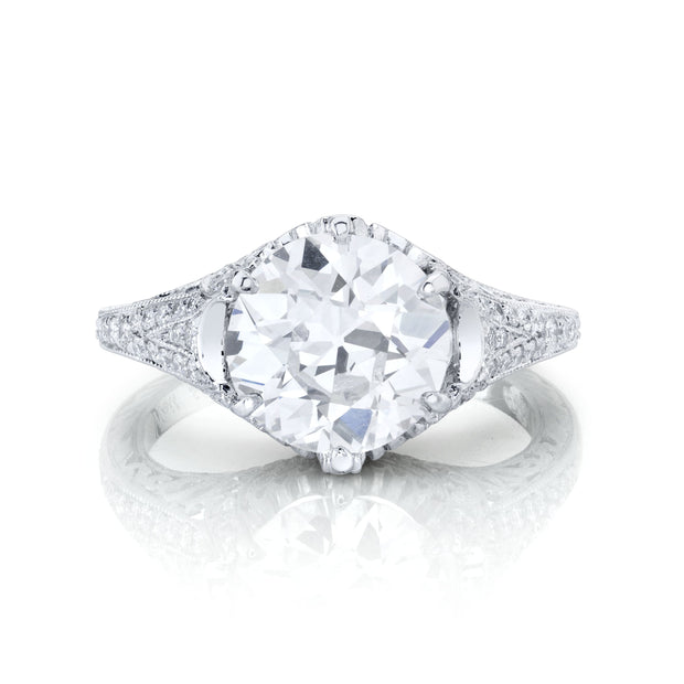 Neil Lane Couture Design "Circular Brilliant" Diamond, Platinum Ring