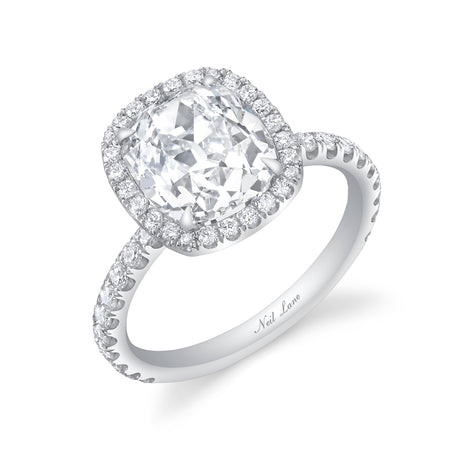 Neil Lane Couture Old Mine Brilliant Diamond And Platinum Engagement Ring