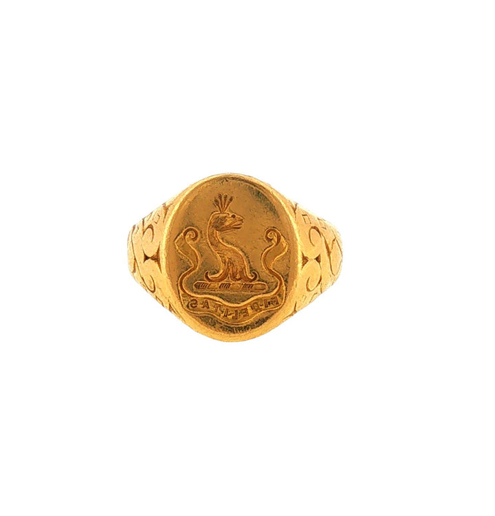 Antique Tiffany & Co. Family Crest, Gold Ring