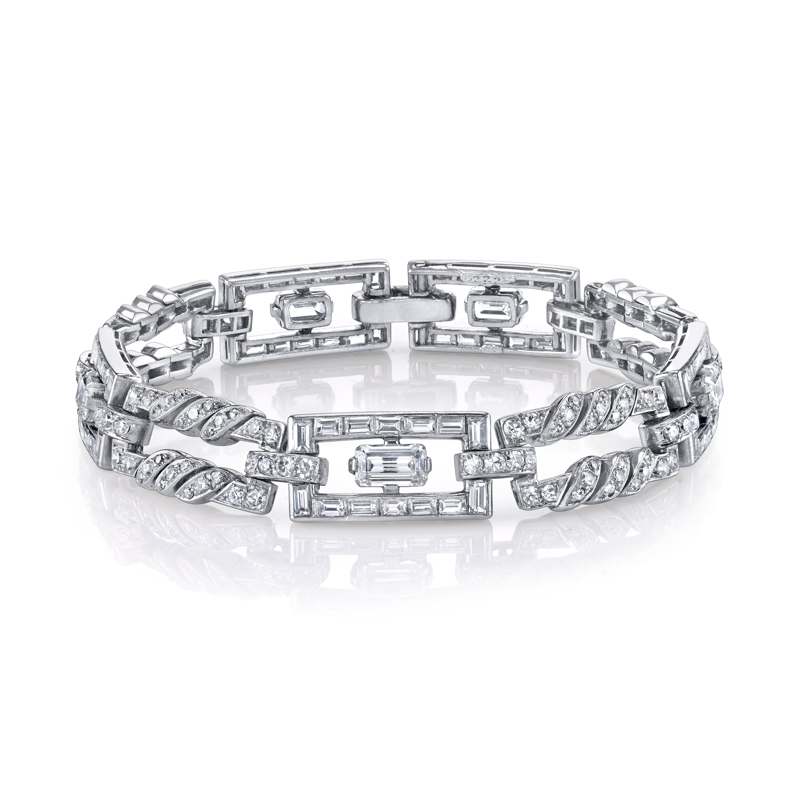 Art Deco Diamond Platinum Bracelet Neil Lane Couture