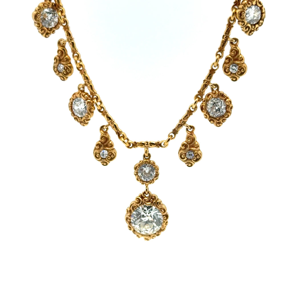 Antique Diamond and 18k Gold Necklace