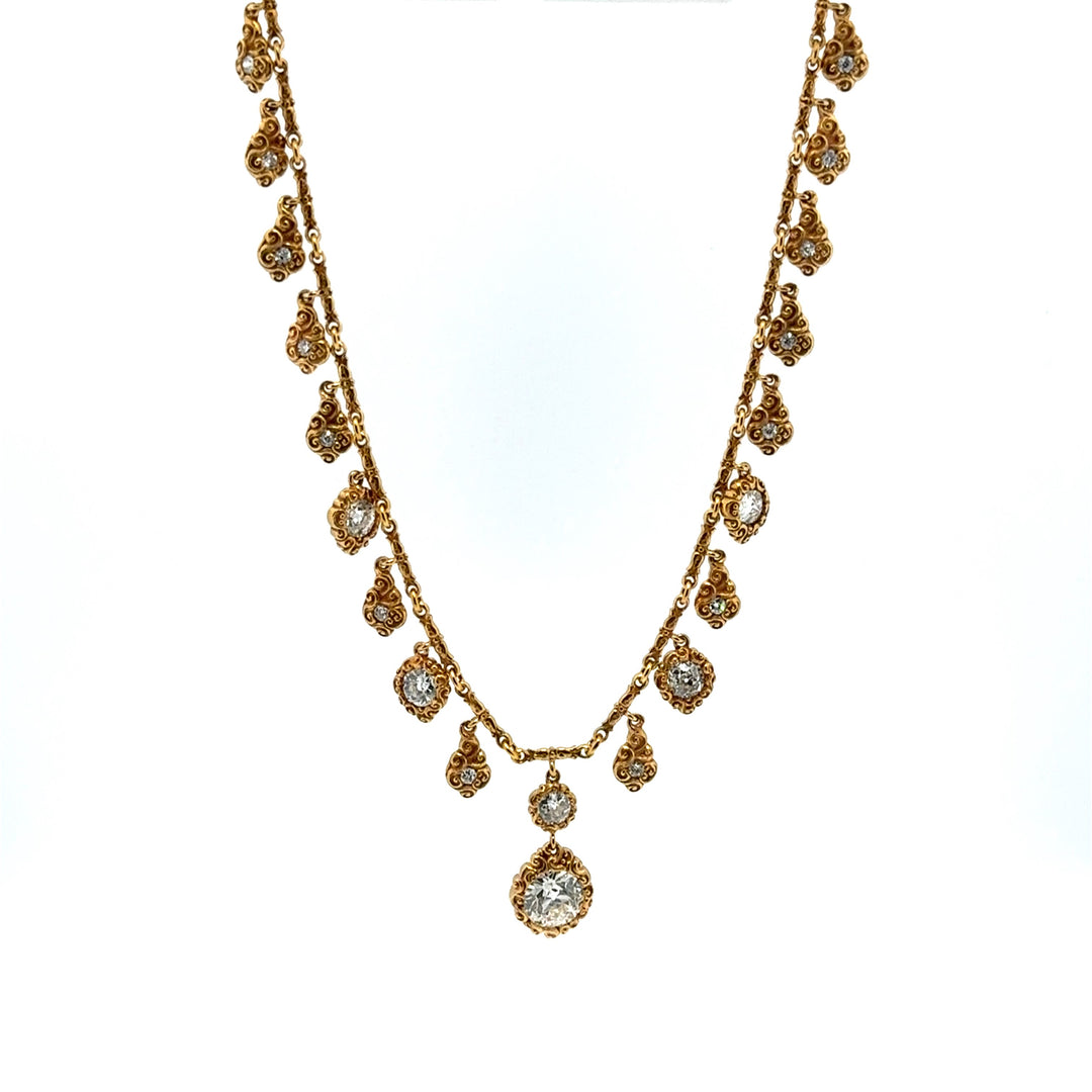 Antique Diamond and 18k Gold Necklace