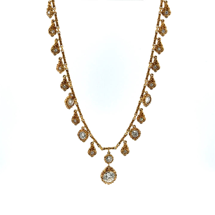 Antique Diamond and 18k Gold Necklace