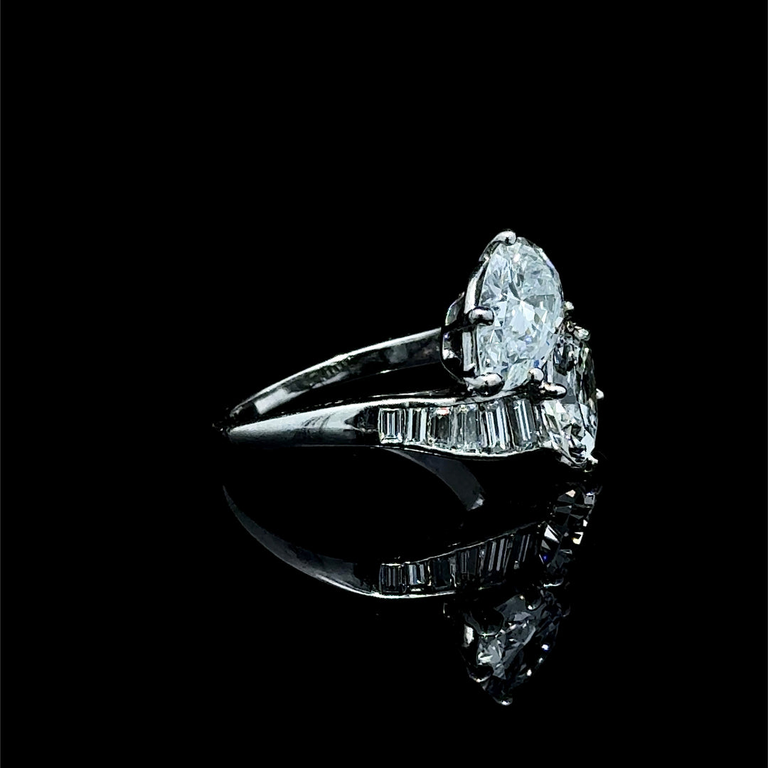 Mid-Century Cartier Diamond Platinum Ring