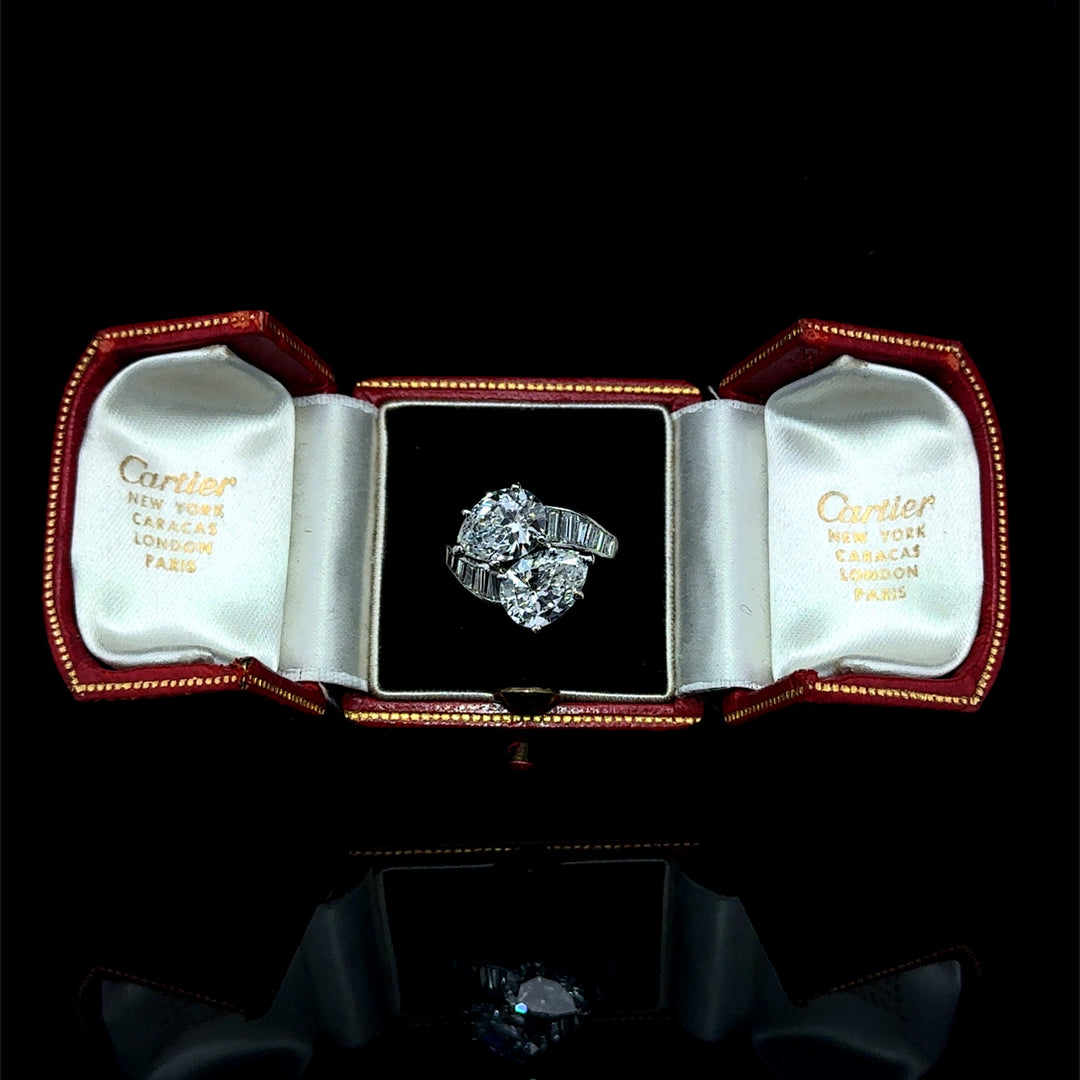 Mid-Century Cartier Diamond Platinum Ring