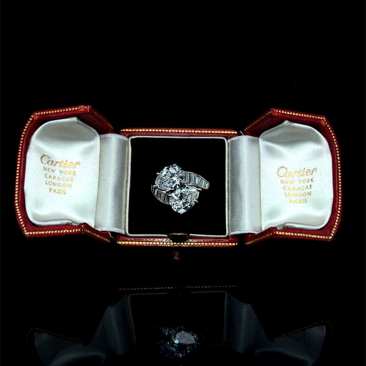 Mid-Century Cartier Diamond Platinum Ring