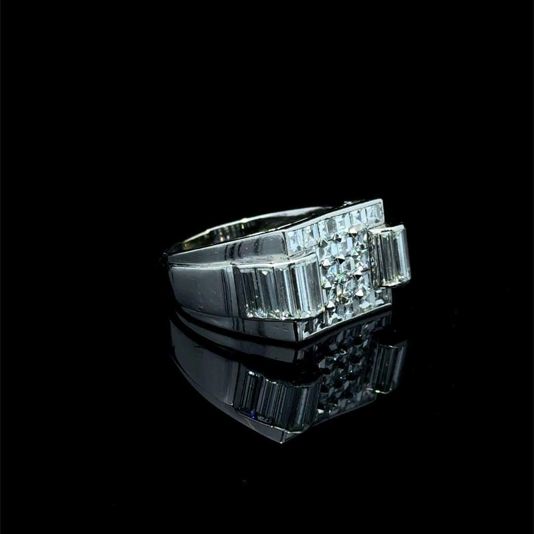 Art Deco Cartier Diamond Platinum Ring