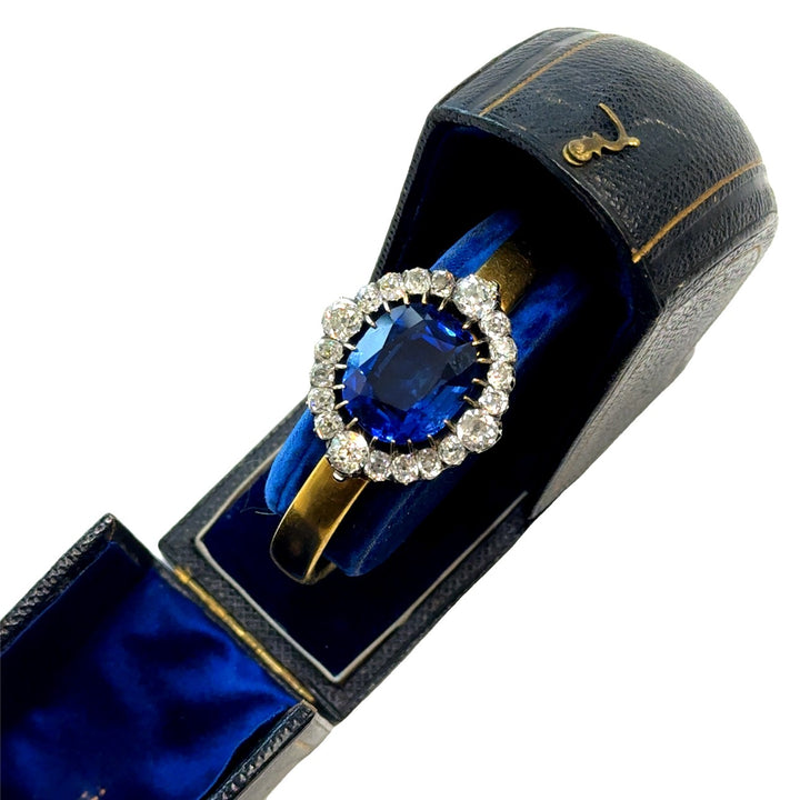 19th Century Sapphire and Diamond Silver-Topped Gold Bangle