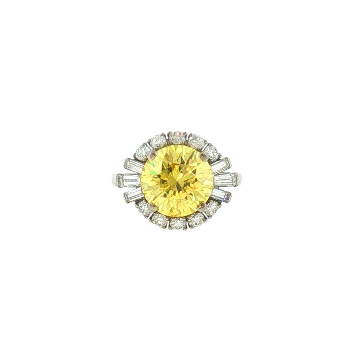 Vintage Fancy Intense Yellow Diamond Ring