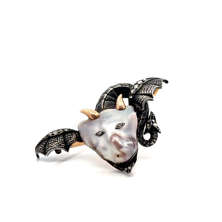 Antique French Devil Brooch