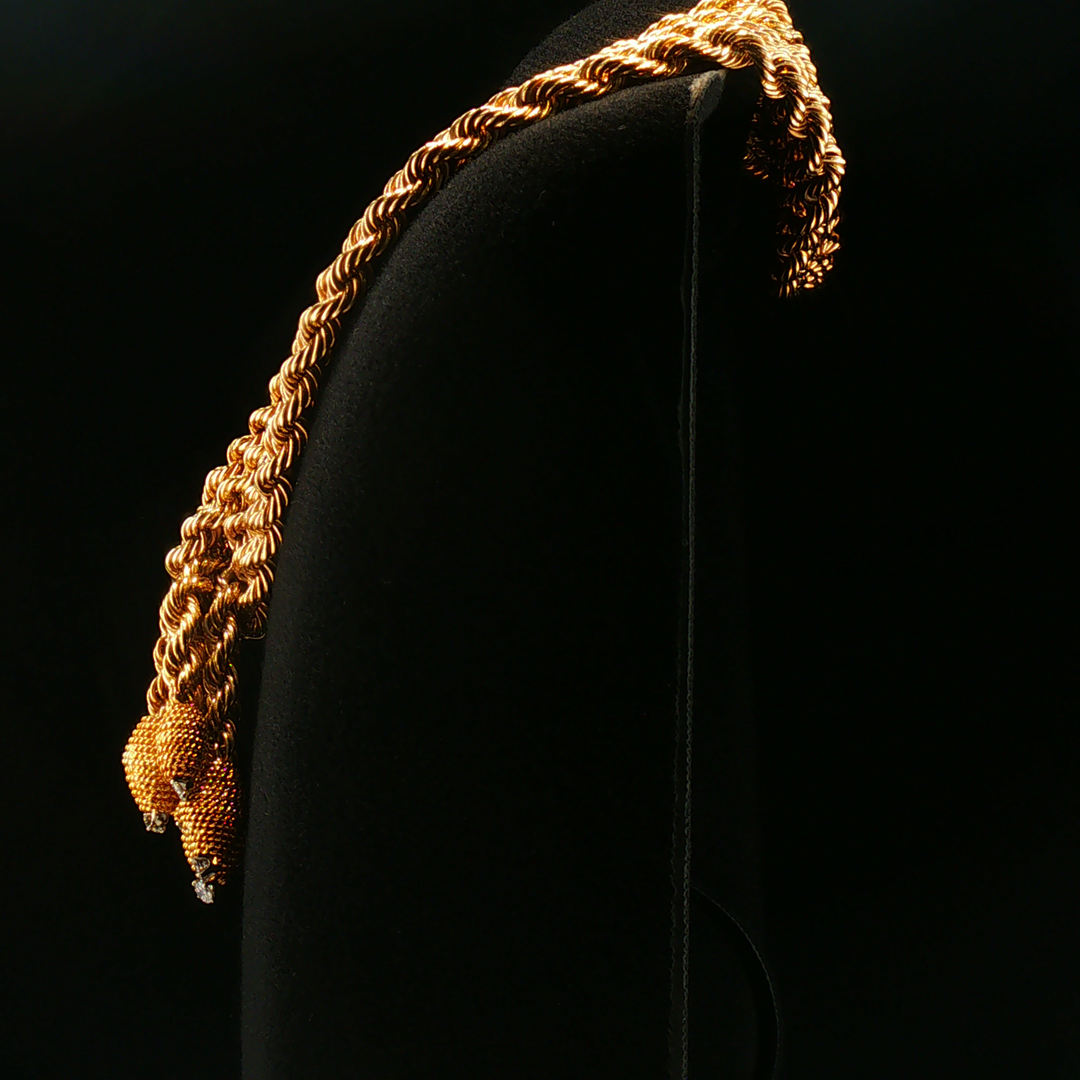 Mid Century 18k Gold & Diamond Necklace