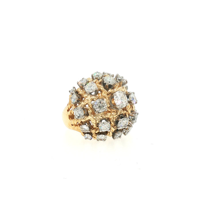 Mid Century Bombé Diamond Ring