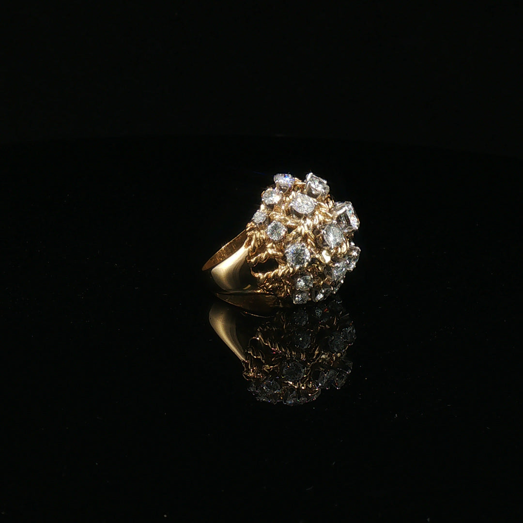 Mid Century Bombé Diamond Ring