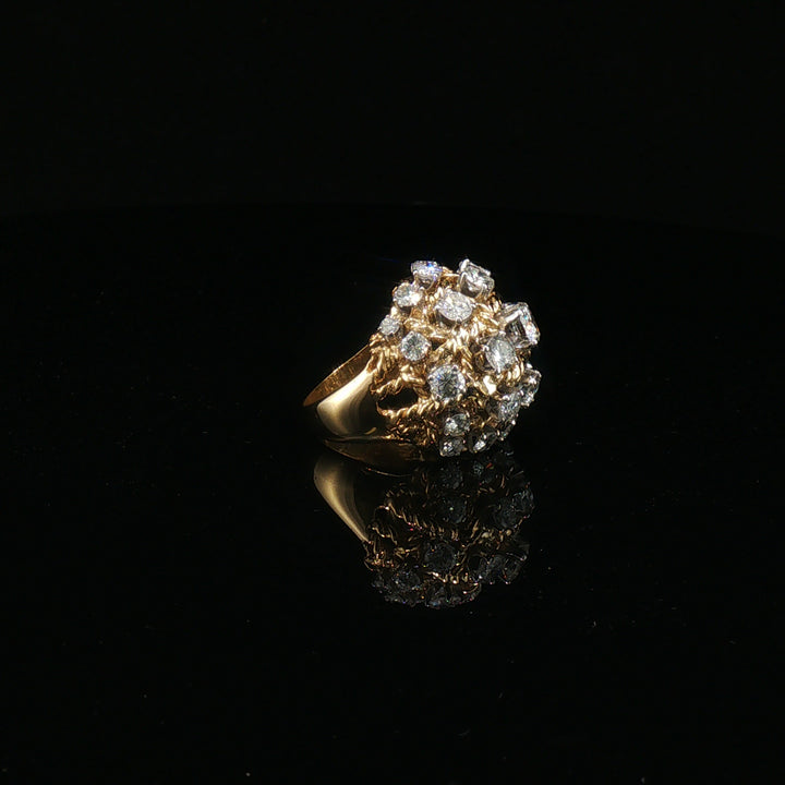 Mid Century Bombé Diamond Ring