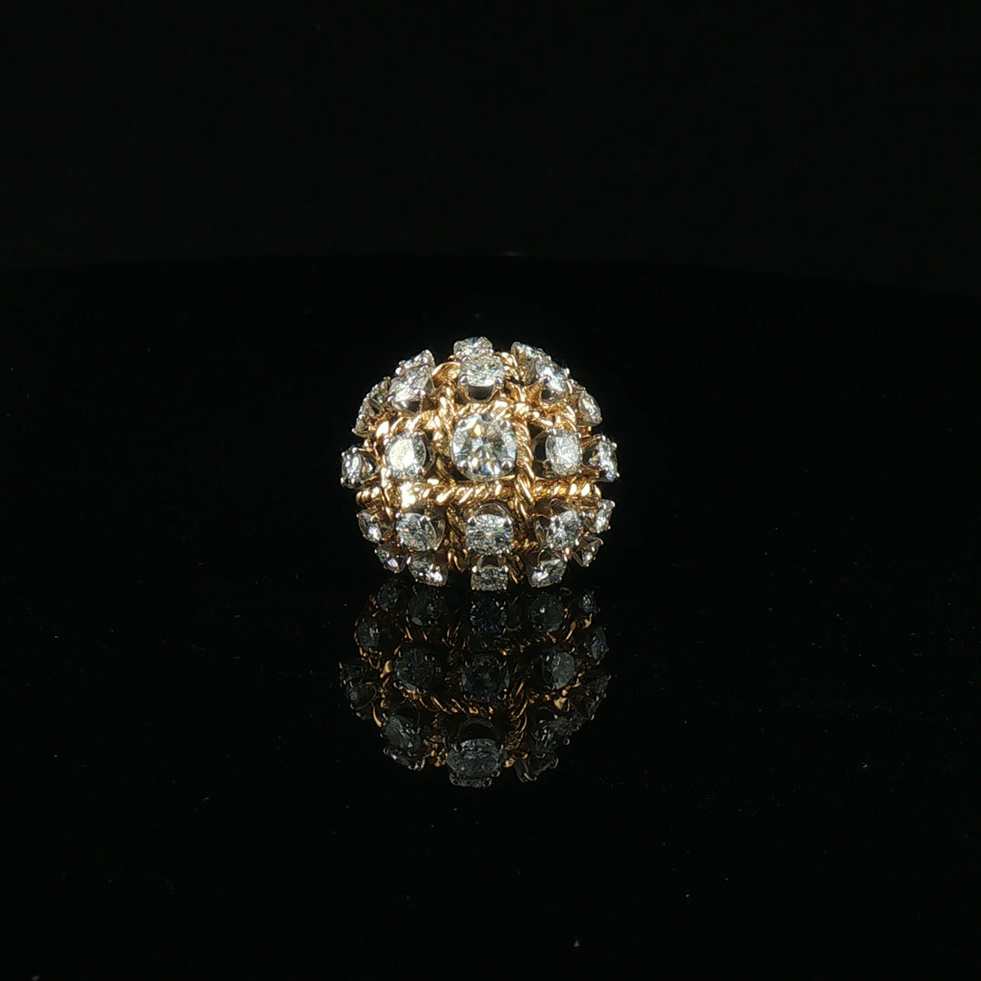 Mid Century Bombé Diamond Ring