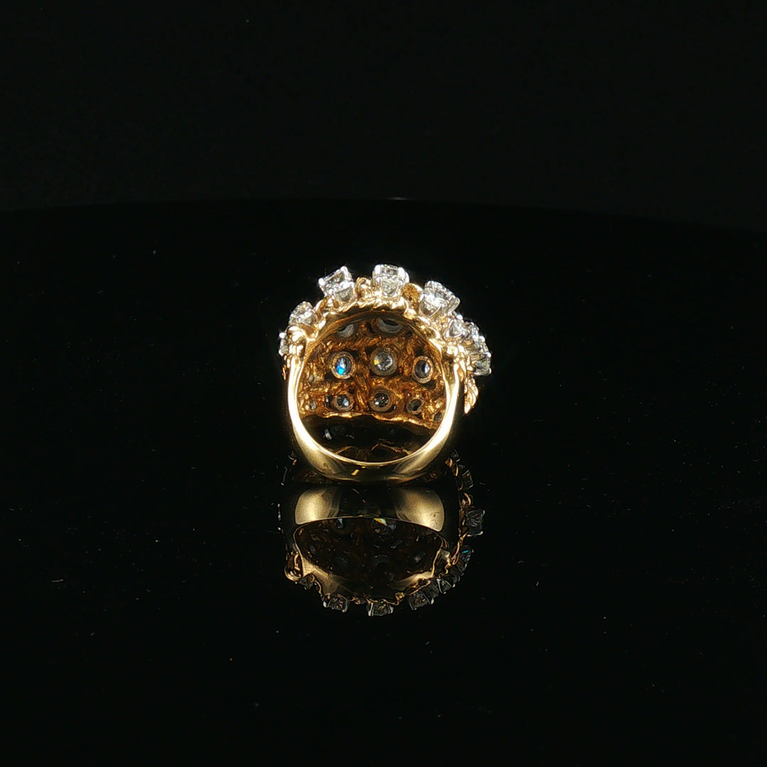 Mid Century Bombé Diamond Ring