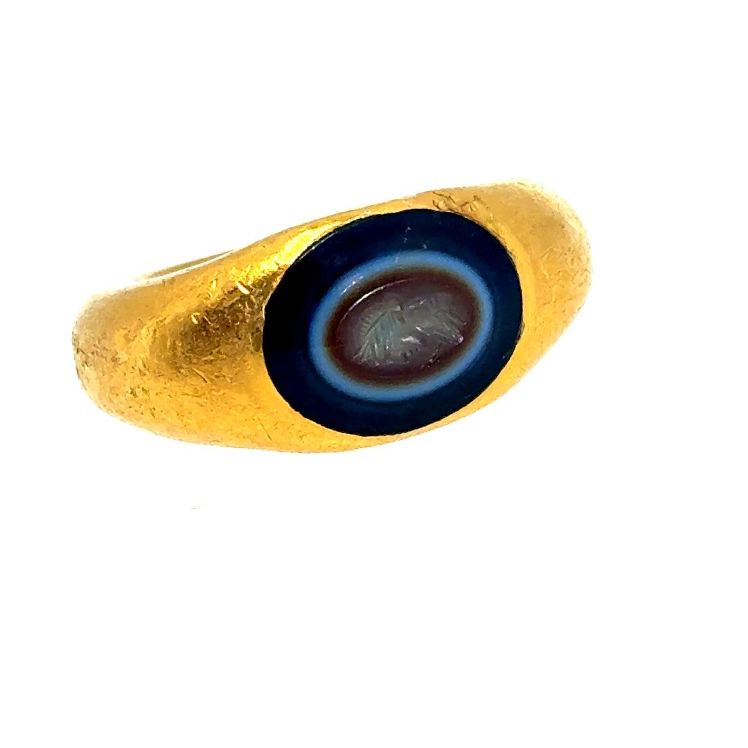 Contemporary Hand Hammered 22k Gold Ring