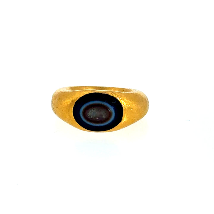 Contemporary Hand Hammered 22k Gold Ring