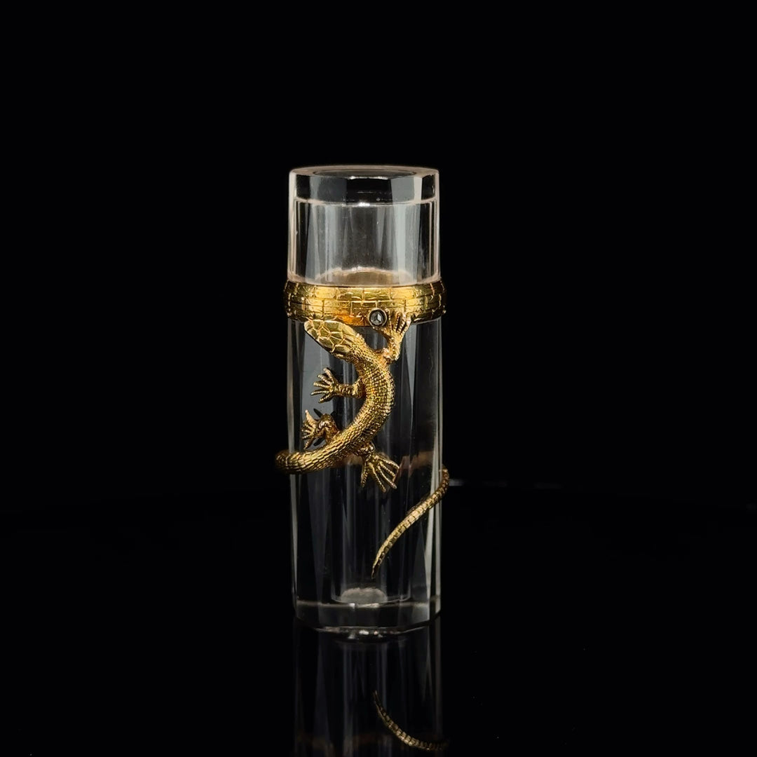 Antique Rock Crystal Perfume Bottle Circa 1870