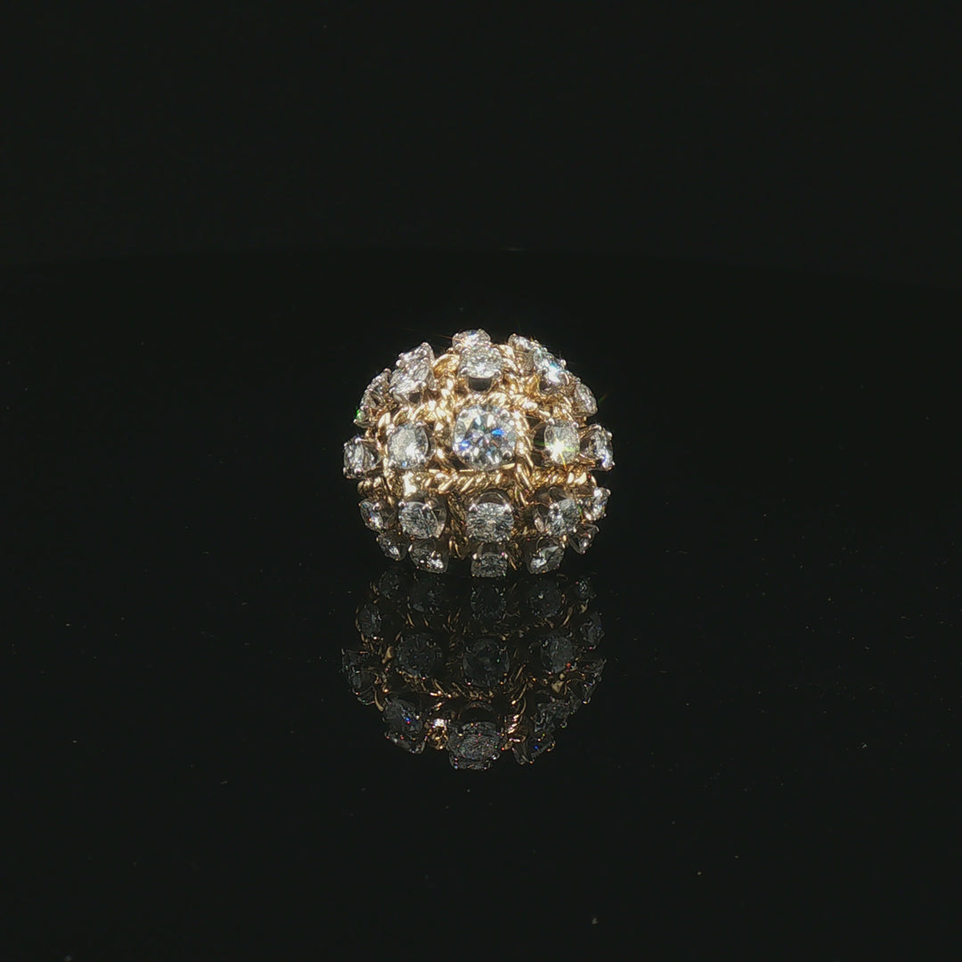 Mid Century Bombé Diamond Ring