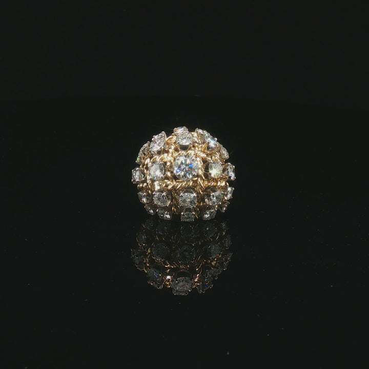 Mid Century Bombé Diamond Ring