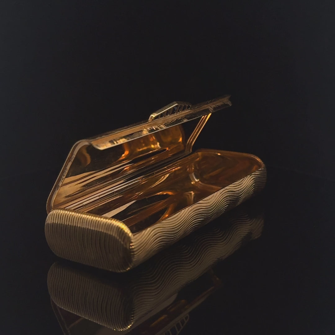 Vintage Hermes 18k Gold Vanity Case