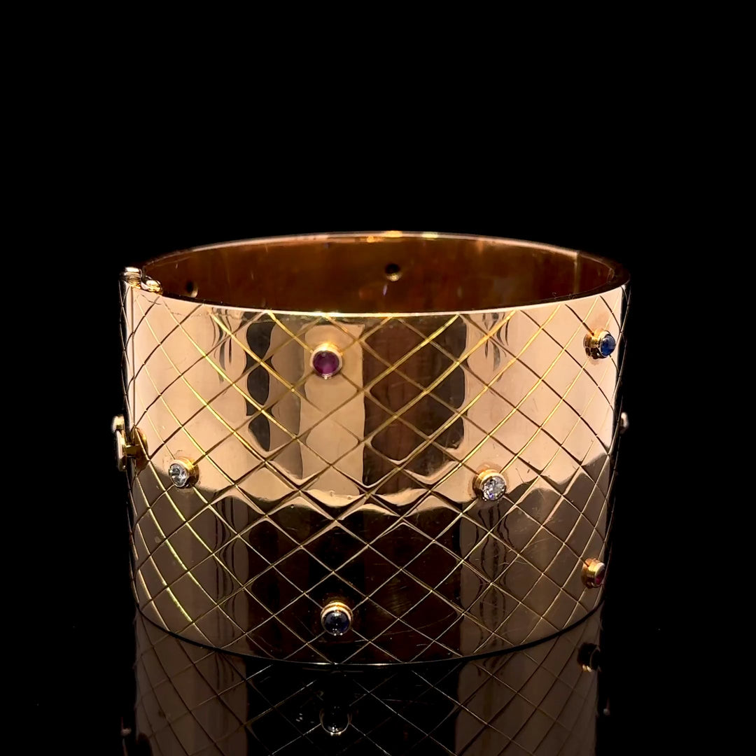 Mid-century Diamond Cuff Bracelet