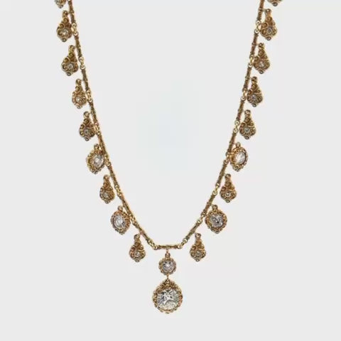 Antique Diamond and 18k Gold Necklace