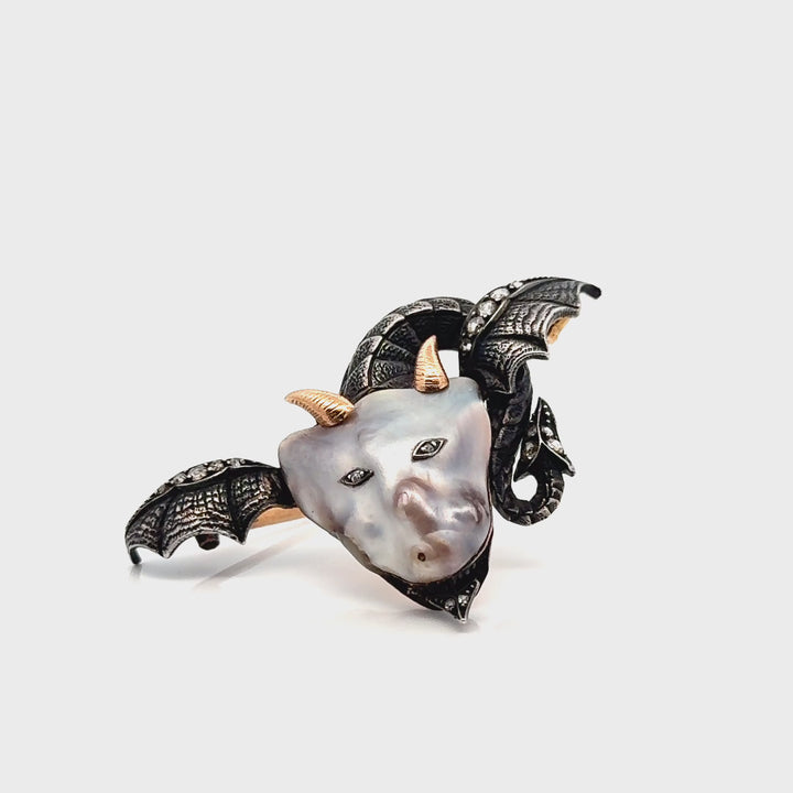 Antique French Devil Brooch