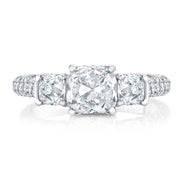 Neil Lane Couture Design Cushion Brilliant-Cut Diamond, Platinum Ring