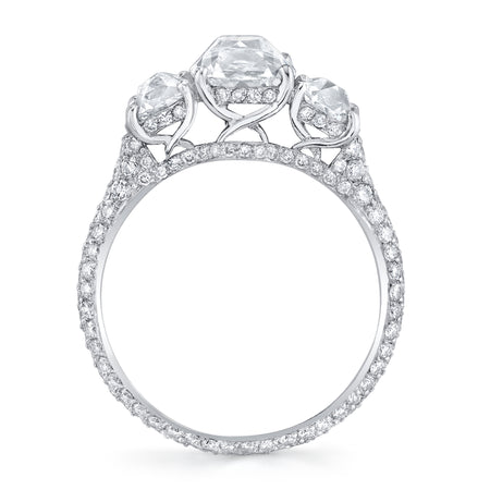 Neil Lane Couture Design Cushion Brilliant-Cut Diamond, Platinum Ring