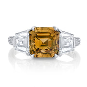 Neil Lane Couture Fancy Color Square Emerald-Cut, Platinum Ring