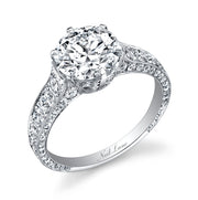 Neil Lane Couture Design Round Brilliant-Cut Diamond, Platinum Ring
