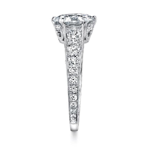 Neil Lane Couture Design Round Brilliant-Cut Diamond, Platinum Ring