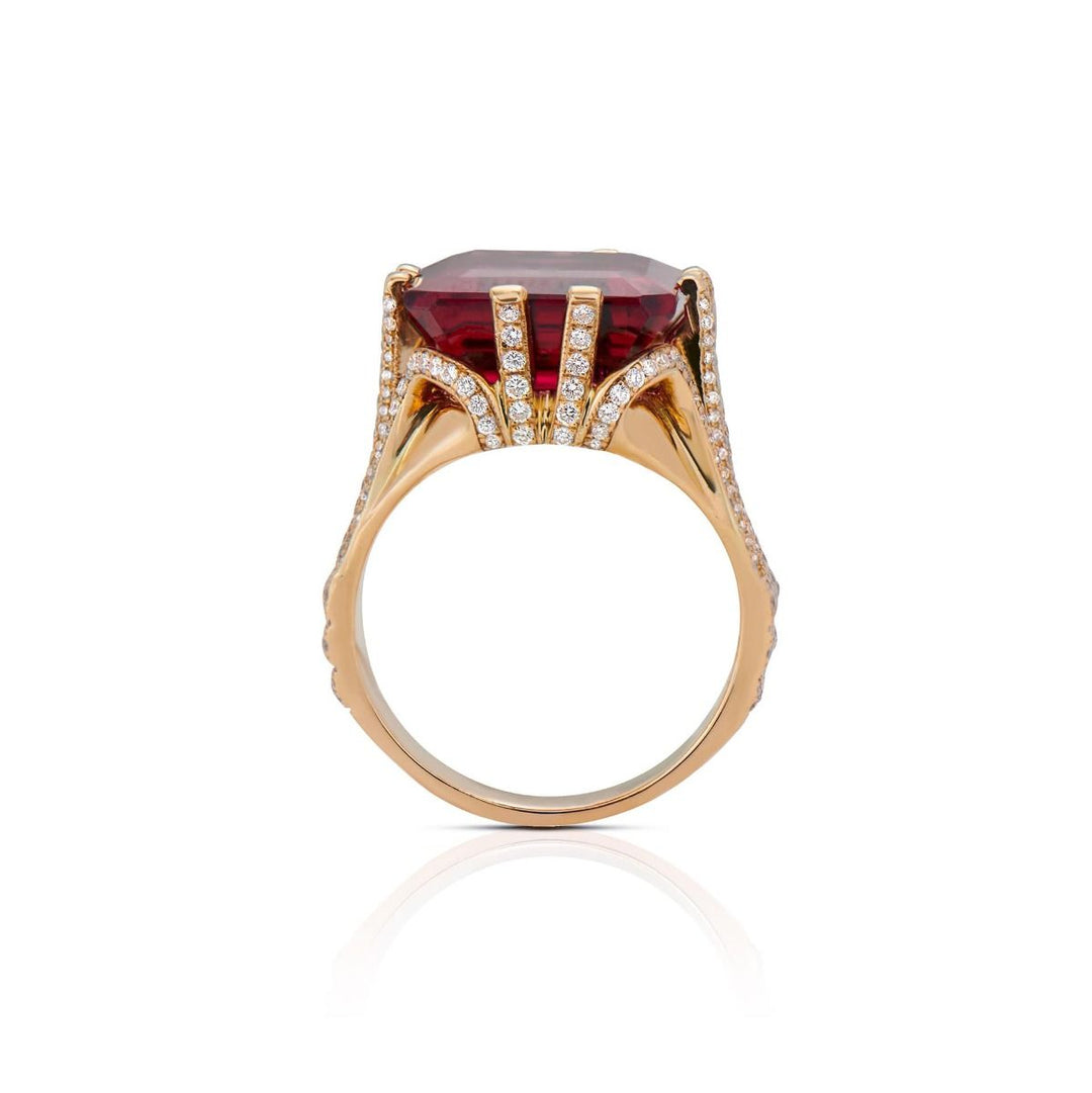 Neil Lane Couture Rubellite, Diamond, 18K Yellow Gold Ring