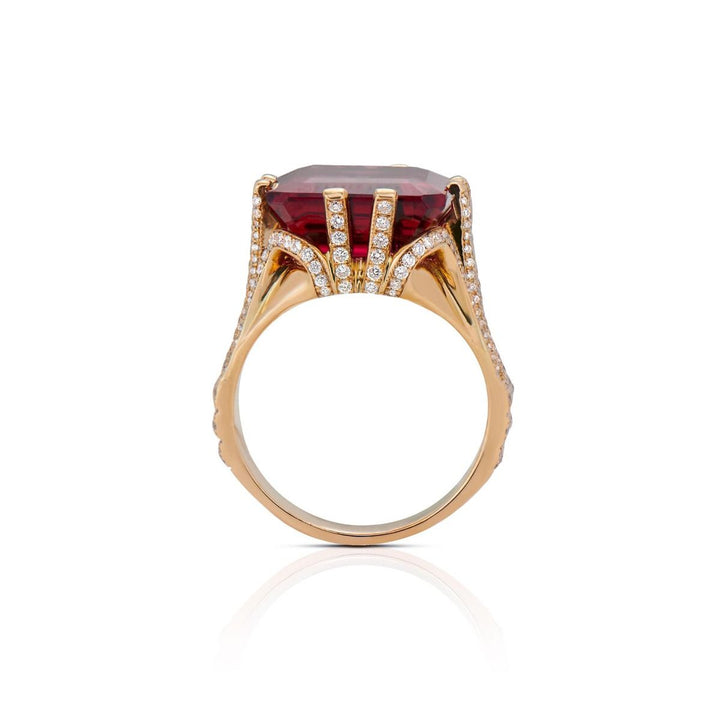 Neil Lane Couture Rubellite, Diamond, 18K Yellow Gold Ring