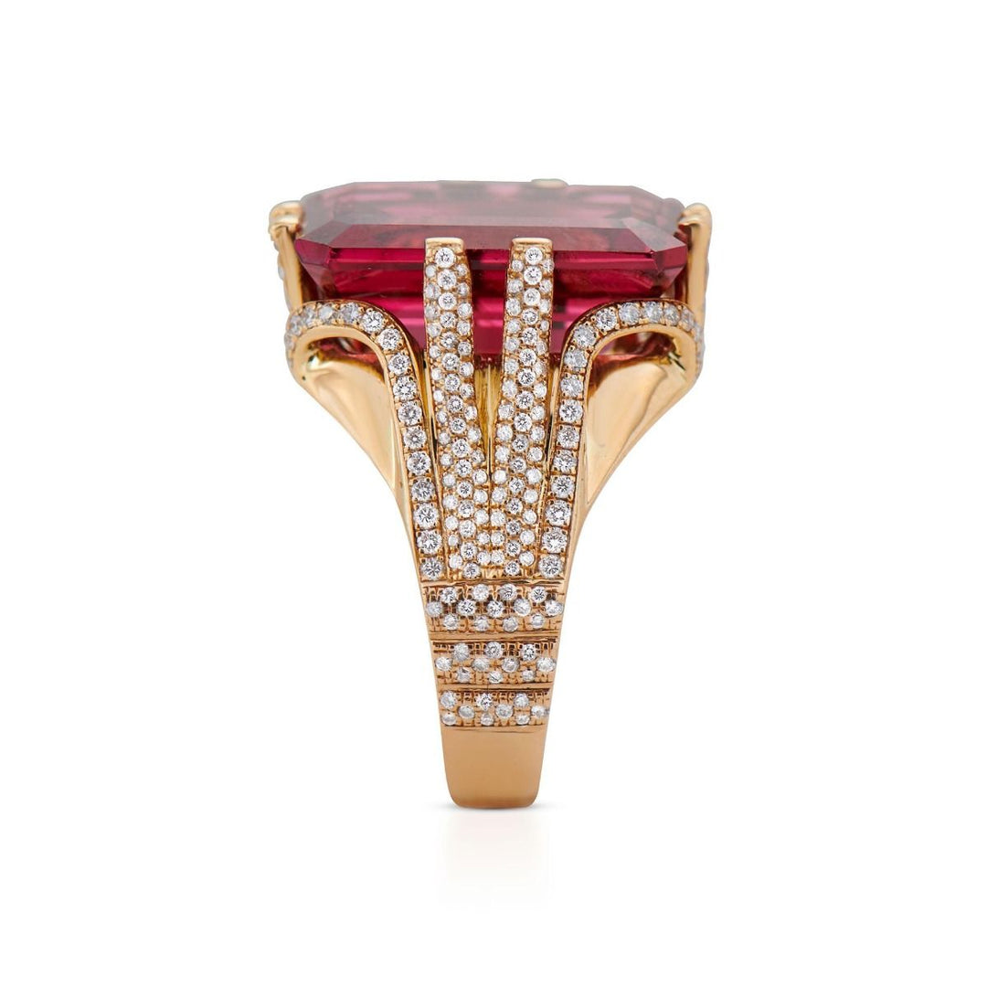 Neil Lane Couture Rubellite, Diamond, 18K Yellow Gold Ring