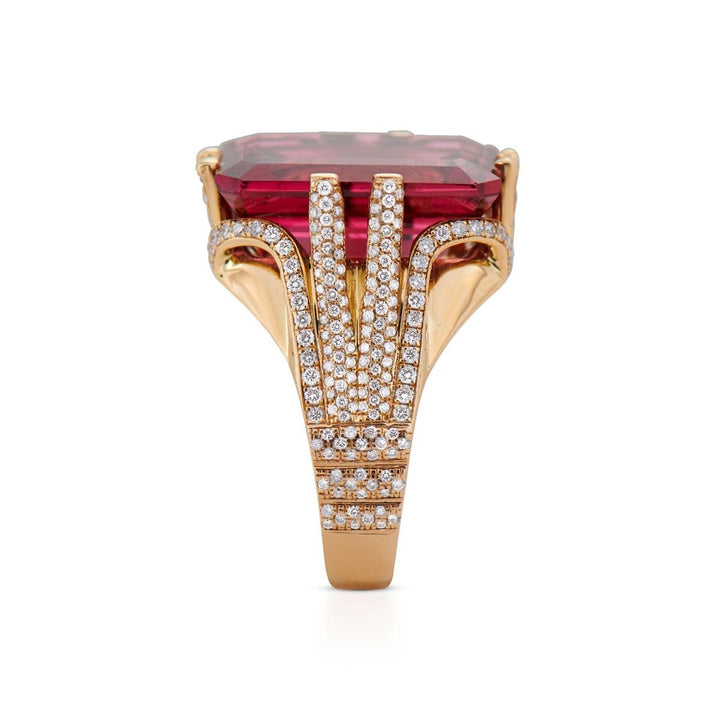 Neil Lane Couture Rubellite, Diamond, 18K Yellow Gold Ring