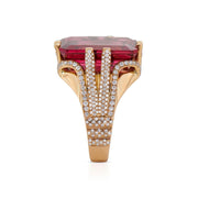 Neil Lane Couture Rubellite, Diamond, 18K Yellow Gold Ring