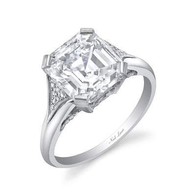Neil Lane Couture Design Emerald-Cut Diamond, Platinum Ring