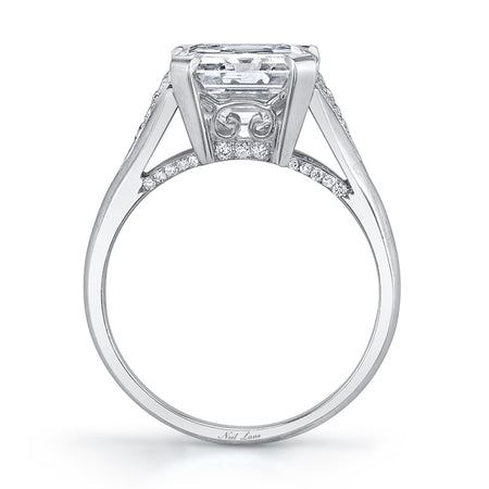 Neil Lane Couture Emerald-Cut Diamond, Platinum Ring