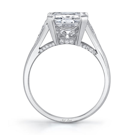 Neil Lane Couture Design Emerald-Cut Diamond, Platinum Ring